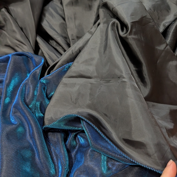 B. Darlin Black and Blue Shimmer Dress With Slit Prom Or MOB - Picture 11 of 11